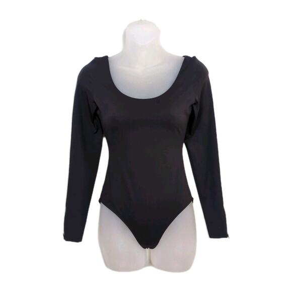 ELASTIQUE Athletics Black Iconic Lisse Long Sleeve Bodysuit Brief Women's Small - Picture 1 of 5